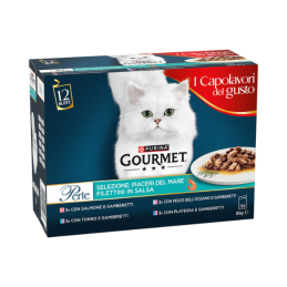 GATTO GOURMET PERLE 12X85G PIACERI DEL MARE