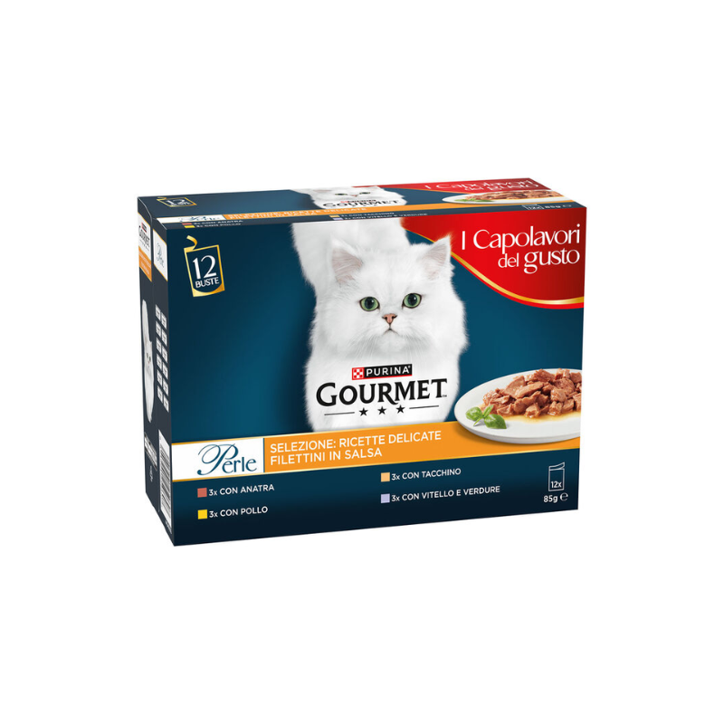 GATTO GOURMET PERLE 12X85G RICETTE DELICATE