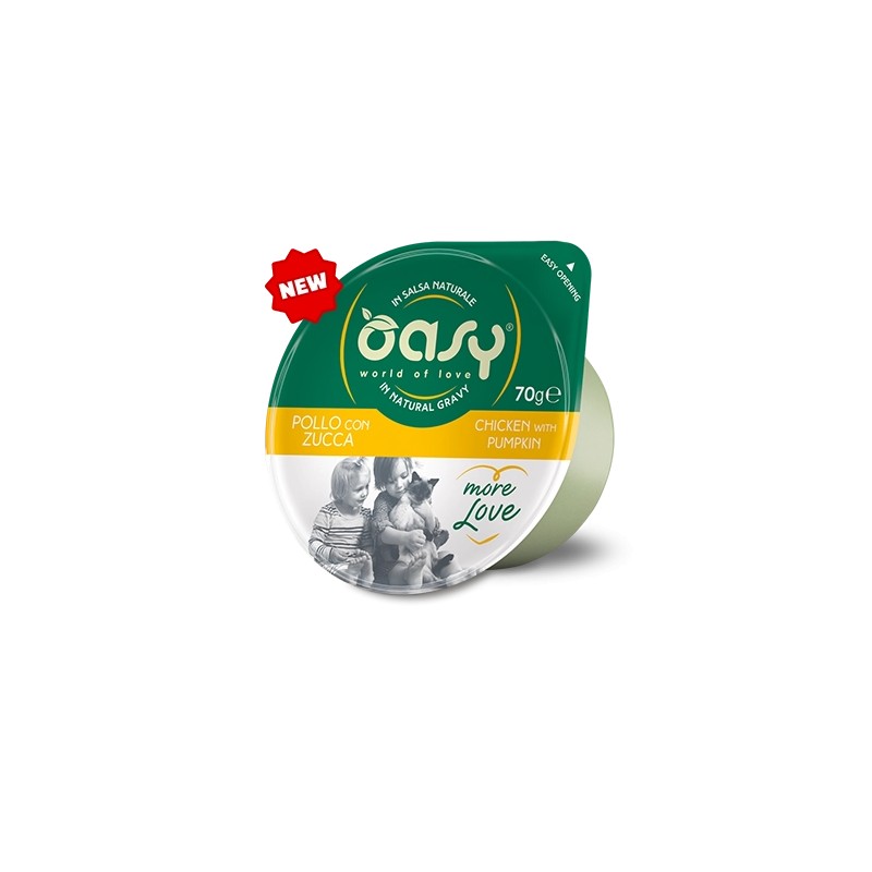 GATTO OASY MORE LOVE 70GR CUP POLLO ZUCCA