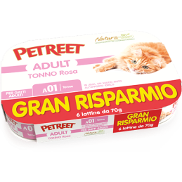 GATTO PETREET GRAN RISPARMIO 6X70GR TONNO