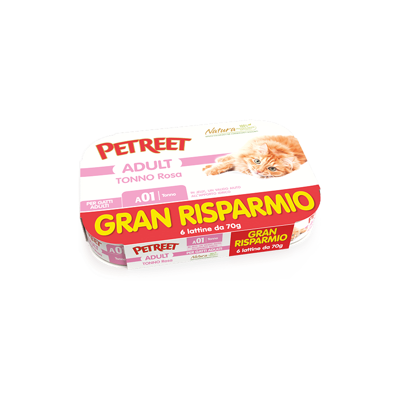 GATTO PETREET GRAN RISPARMIO 6X70GR TONNO