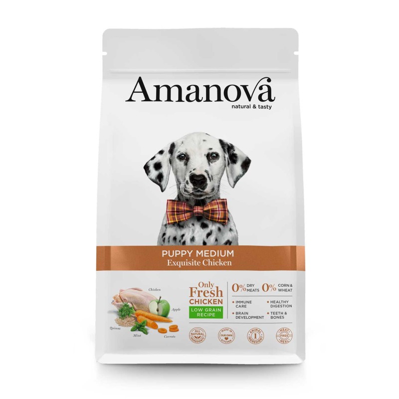 CANE AMANOVA EXQUISITE PUPPY MEDIUM POLLO 12KG