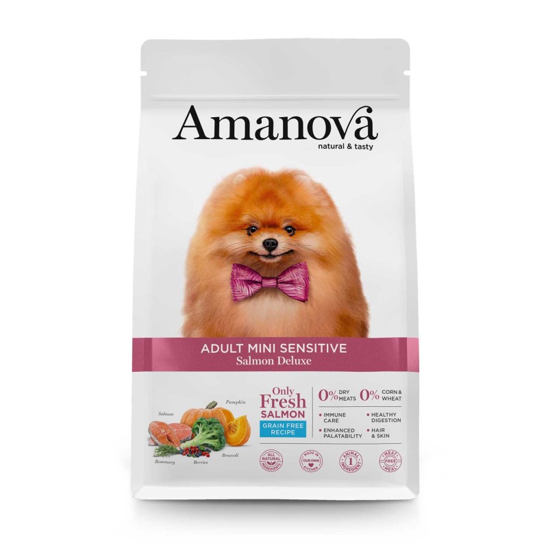 CANE AMANOVA SENSITIVE MINI ADULT 800GR SALMONE