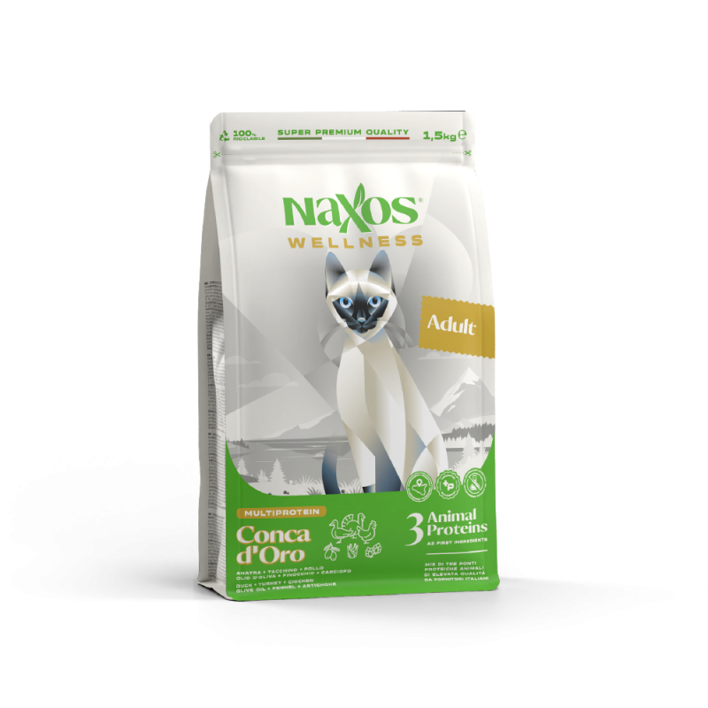 GATTO NAXOS WELLNES ADULT 1.5KG CONCA D ORO