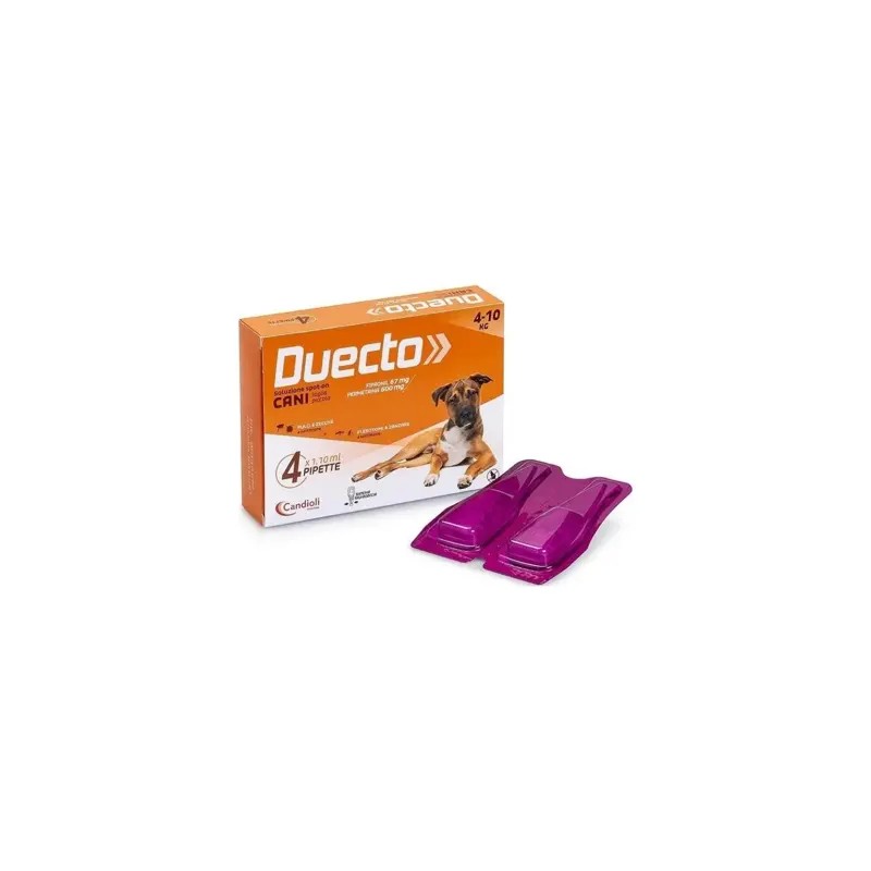 ANTIPARASSITARIO DUECTO 4 PIPETTE MONODOSE CANI 4 - 10 KG