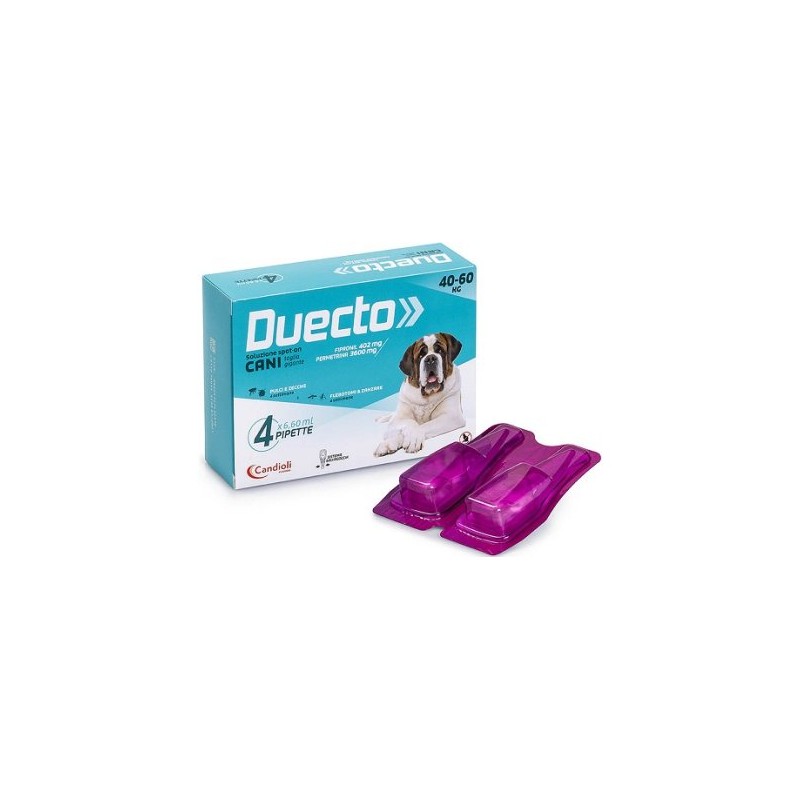 ANTIPARASSITARIO DUECTO 4 PIPETTE MONODOSE CANI 40 - 60 KG