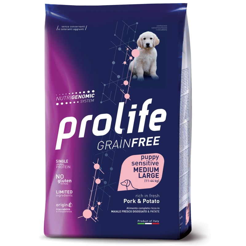 CANE PROLIFE GRAIN FREE PUPPY MED/LARGE MAIALE E PATATE 2,5KG