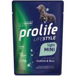 CANE PROLIFE LIGHT LIFESTYLE MERLUZZO E RISO MINI 100G