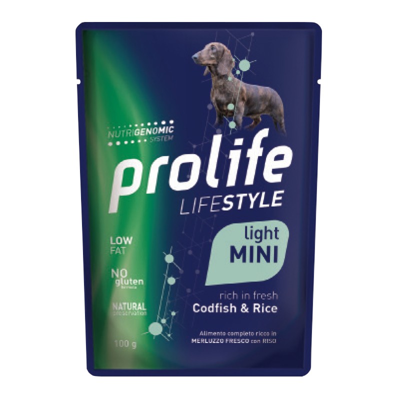 CANE PROLIFE LIGHT LIFESTYLE MERLUZZO E RISO MINI 100G