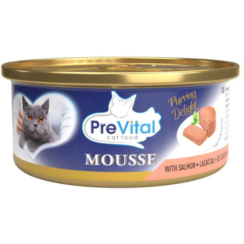 GATTO PREVITAL MOUSSE 85GR ADULT SALMONE