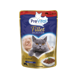 GATTO PREVITAL FILETTI 85GR BUSTA GRAVY MANZO