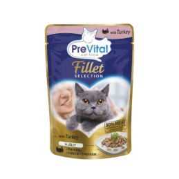 GATTO PREVITAL FILETTI 85GR BUSTA JELLY TACCHINO