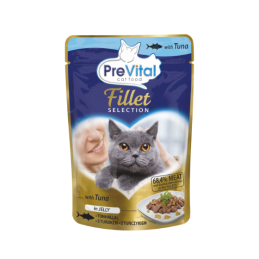 GATTO PREVITAL FILETTI 85GR BUSTA JELLY TONNO