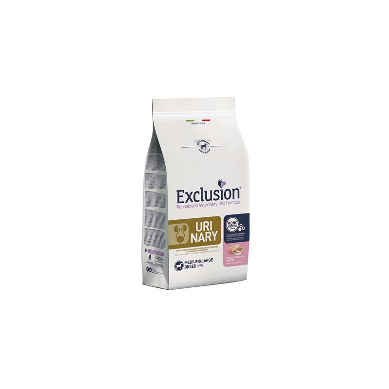 CANE EXCLUSION DIET URINARY 12KG MEDIUM MAIALE