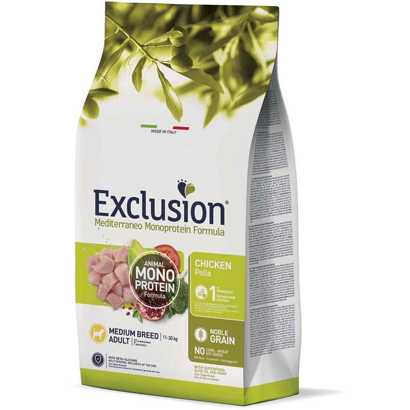 CANE EXCLUSION MEDITERRANEO ADULT 3KG MED POLLO