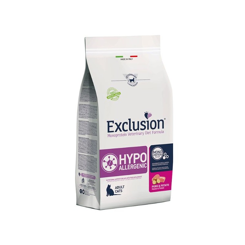 GATTO EXCLUSION DIET HYPOALLERGENIC 1.5KG MAIALE PATATE