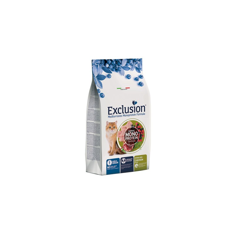 GATTO EXCLUSION MEDITERRANEO STERILIZED 1.5KG POLLO